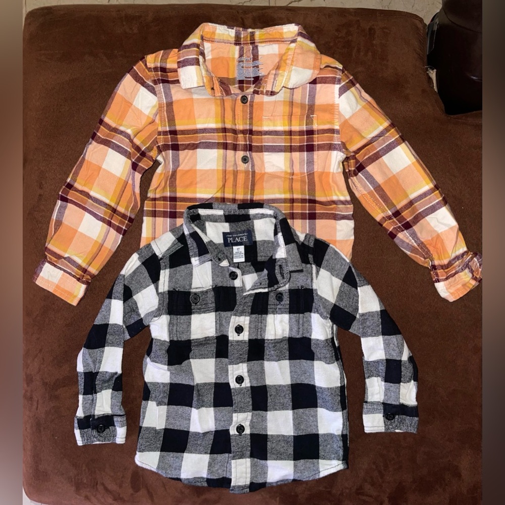 Button-Down Shirt Set Orange/5 years-Black3 Years Old
